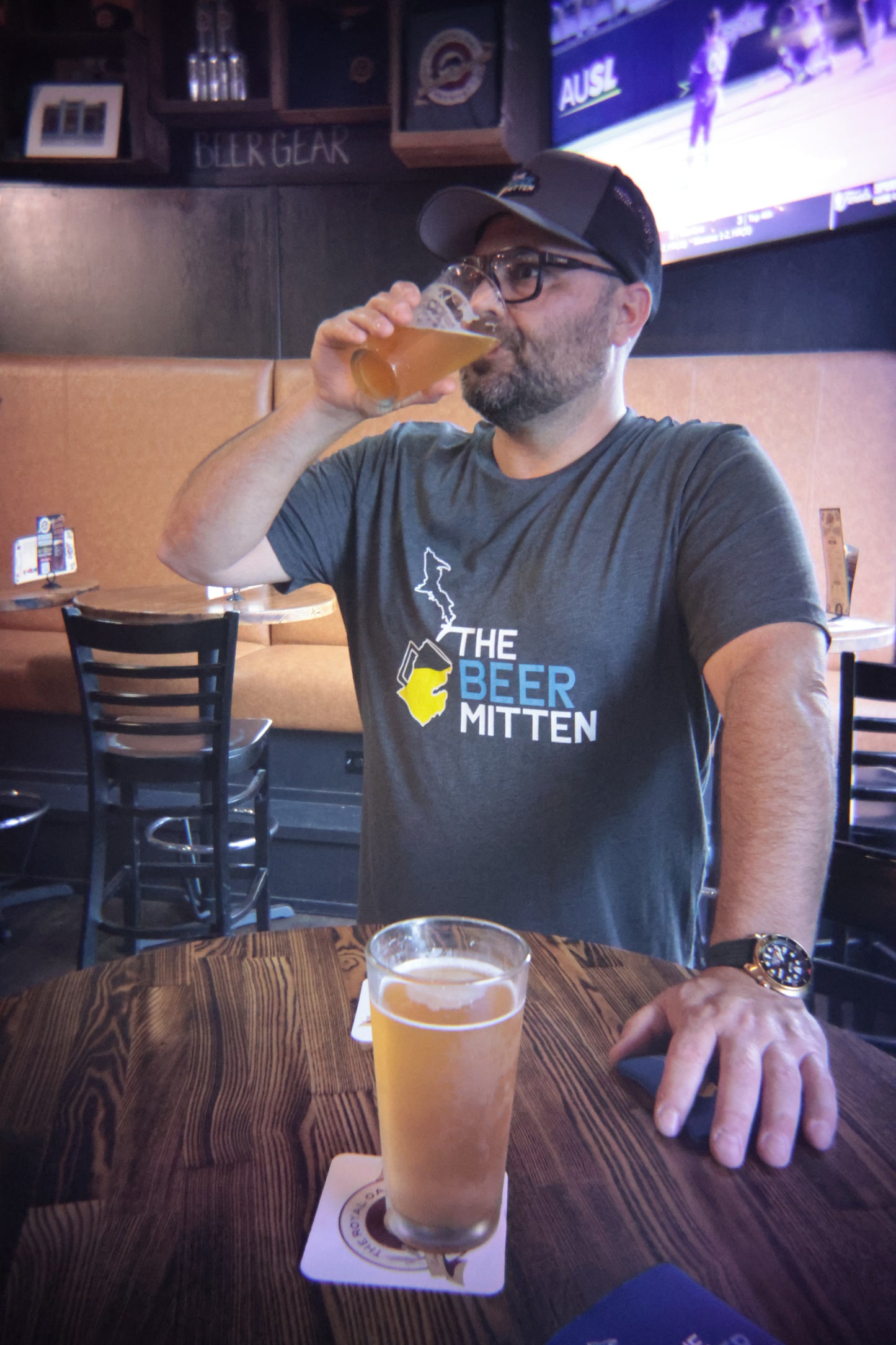 The Beer Mitten Tee- Charcoal Heather